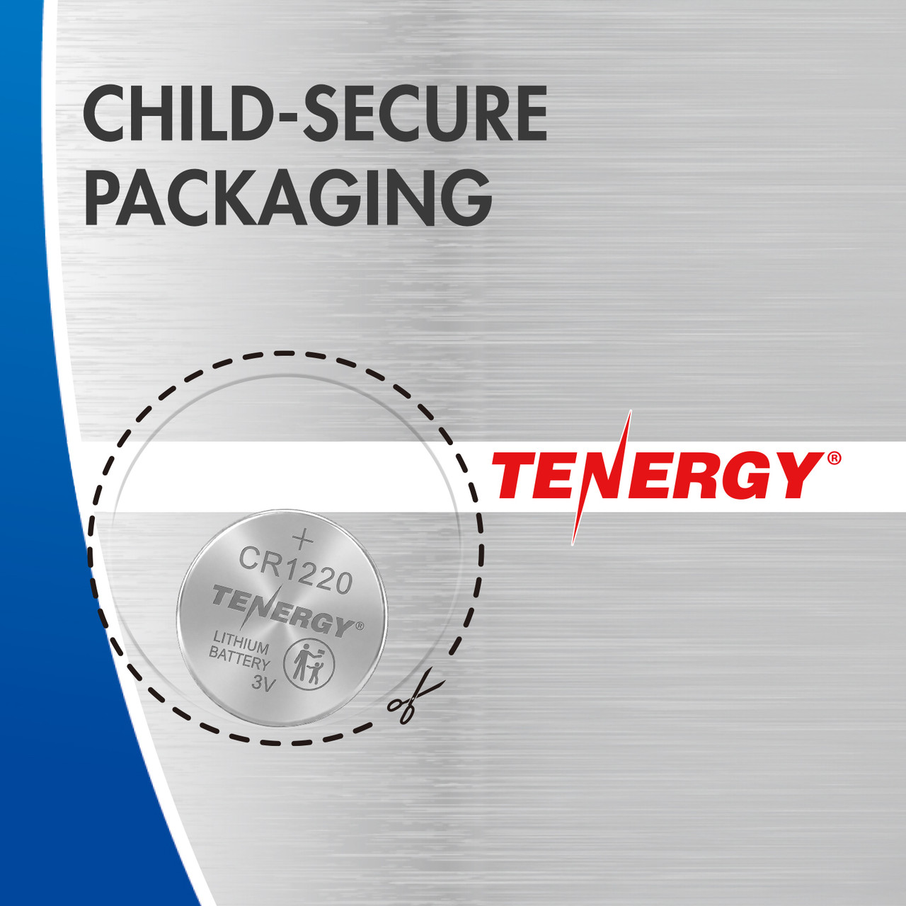 Child-secure packaging protects this CR1220 lithium coin cell, making it a responsible choice for families.