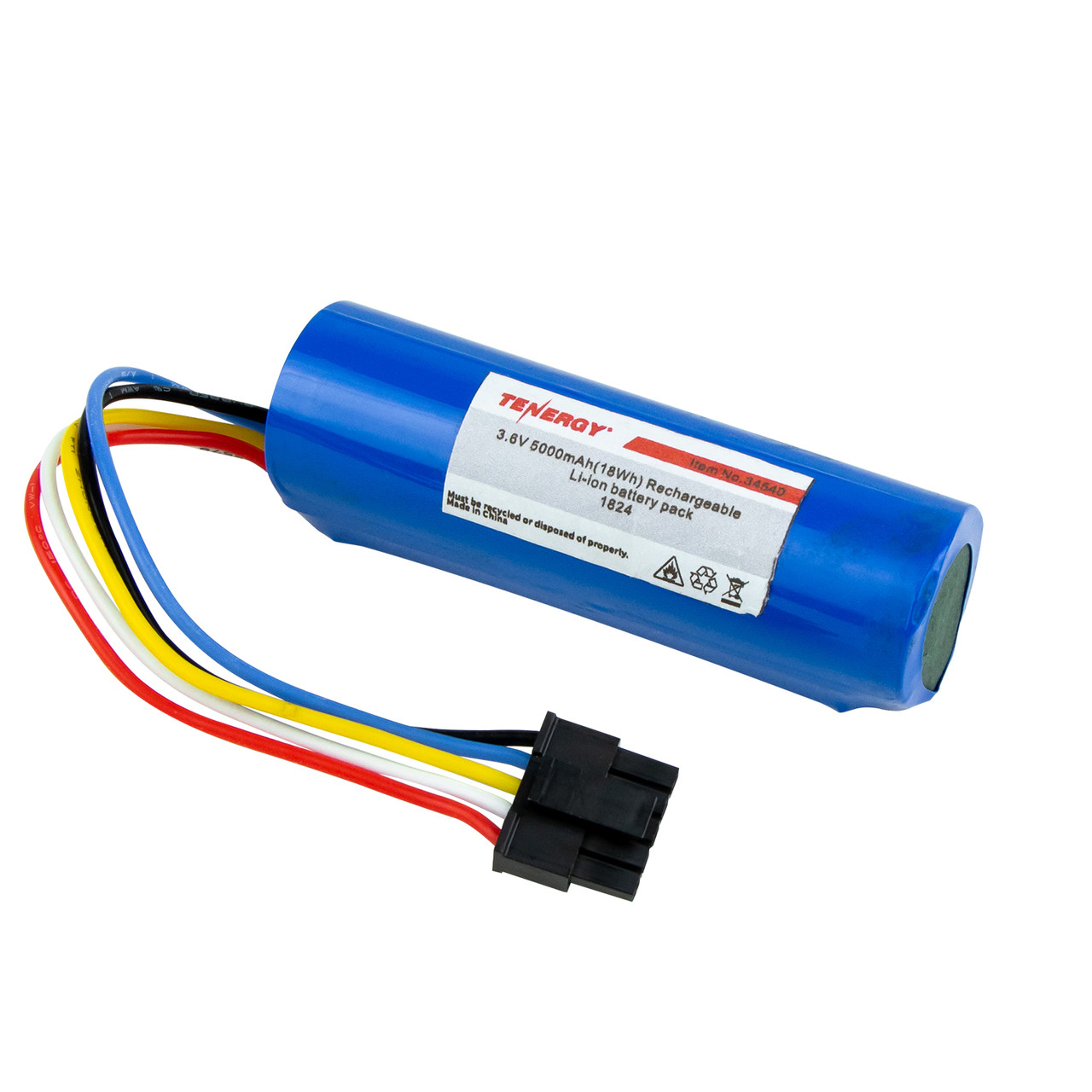 Tenergy 3.6V 5000mAh Li-ion 21700 battery with PCB (low