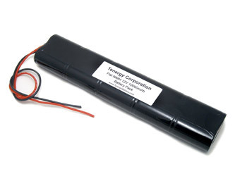 Tenergy NiMH 12V 10000mAh Battery Pack, 10S1P, 120.0Wh, 10A Rate. Custom NTC, PTC, connectors, or configs available.