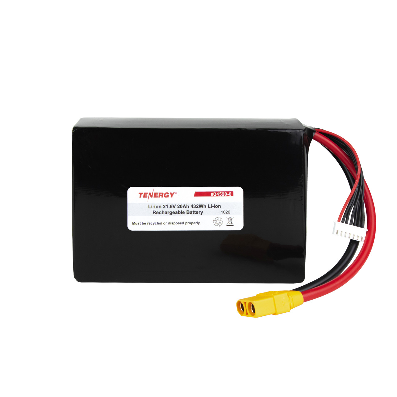 Tenergy Li-ion Cylindrical 18650 21.6V 20,000mAh Battery Pack, 6S5P. Custom NTC, PTC, connectors, or configs available.