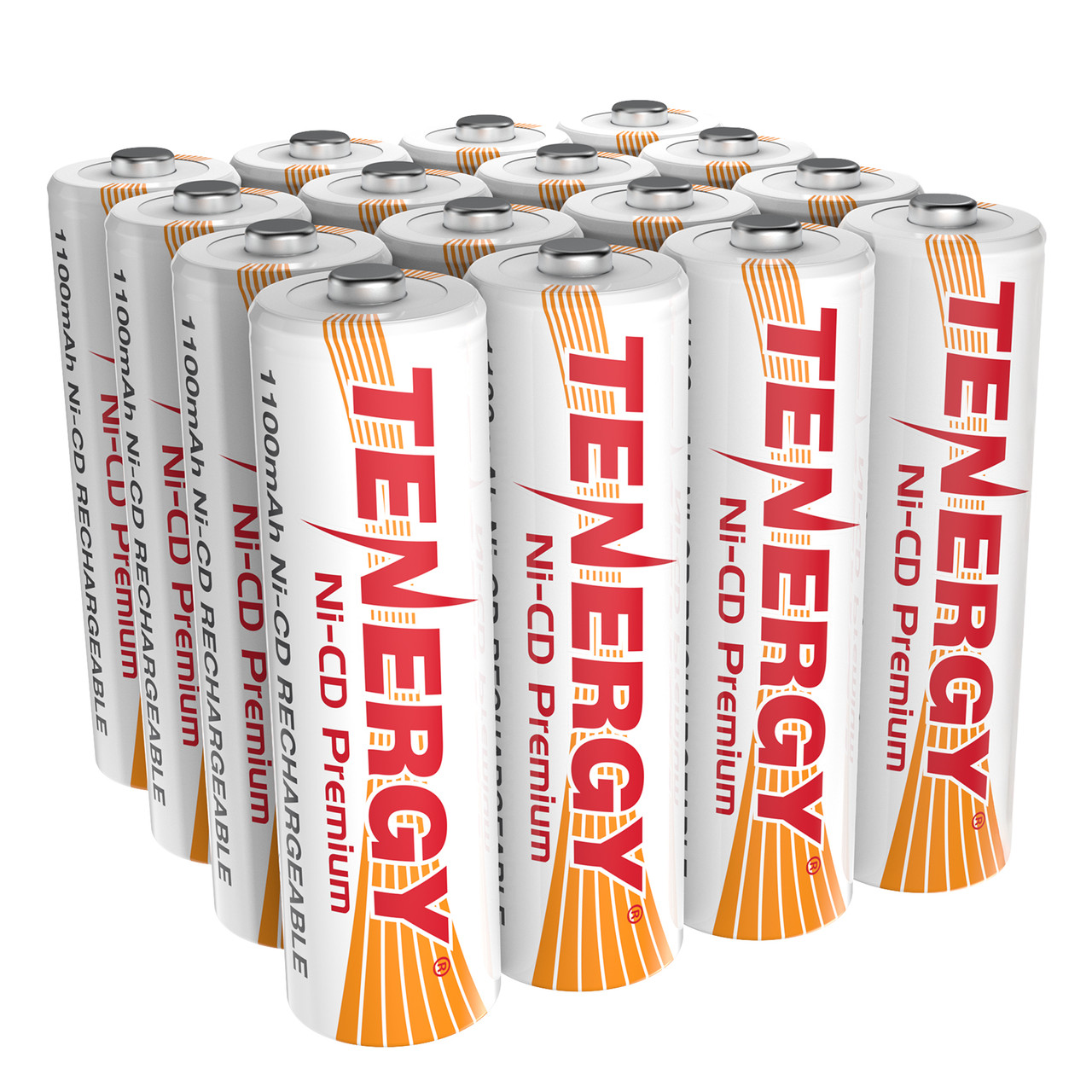 Tenergy Premium NiCd  AA 1100mAh Rechargeable Batteries for Solar Lights  16 Pack