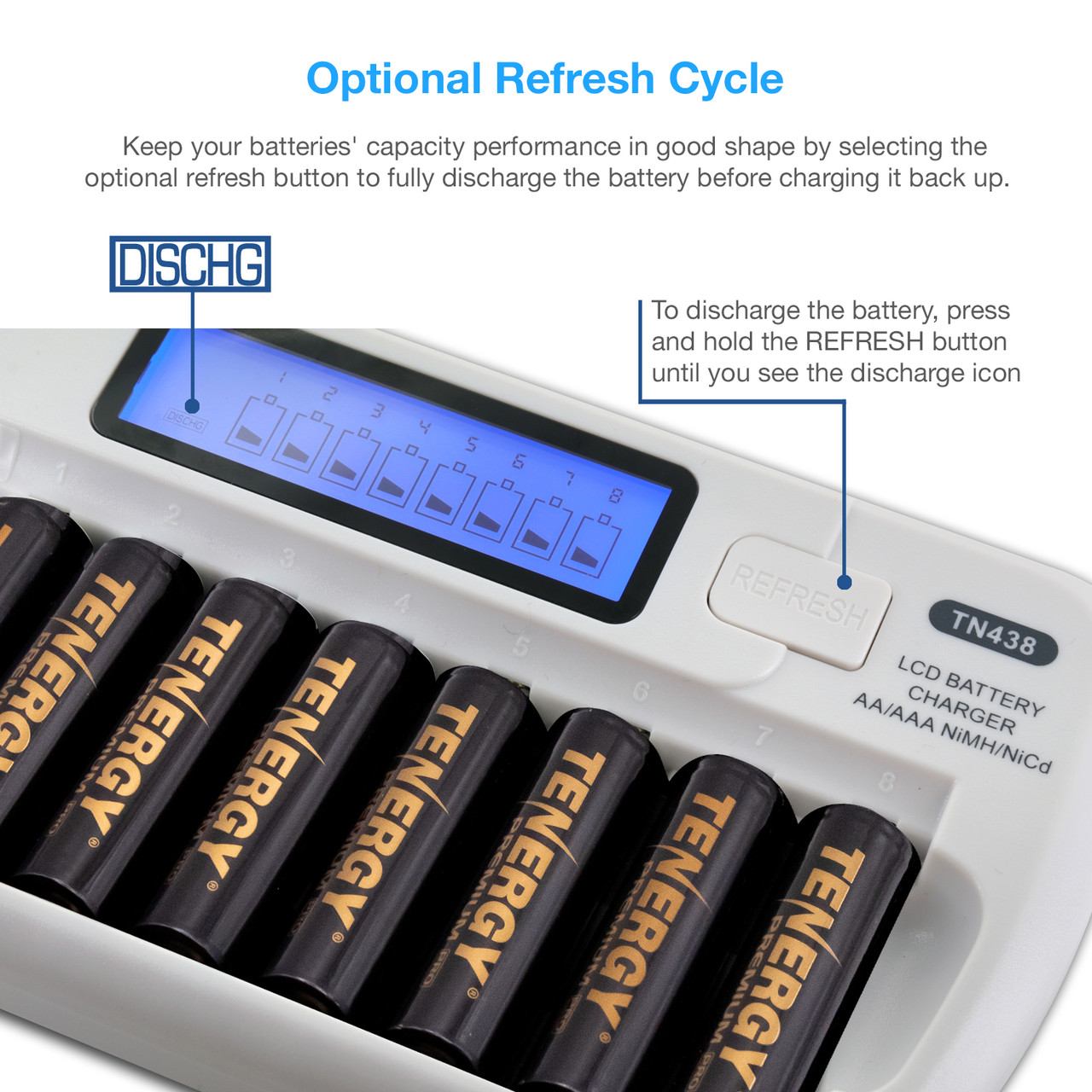 Tenergy 16 Pack Premium Pro AA Rechargeable Batteries and TN438 16 Bay Battery Charger