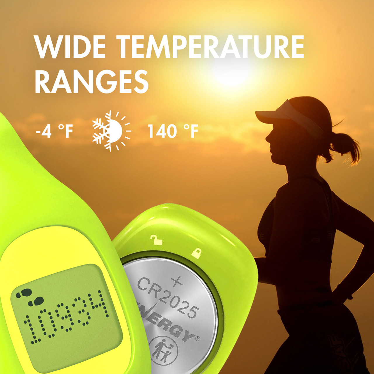 A 3V CR1225 lithium battery being installed in a pedometer to track steps and distance for fitness enthusiasts.