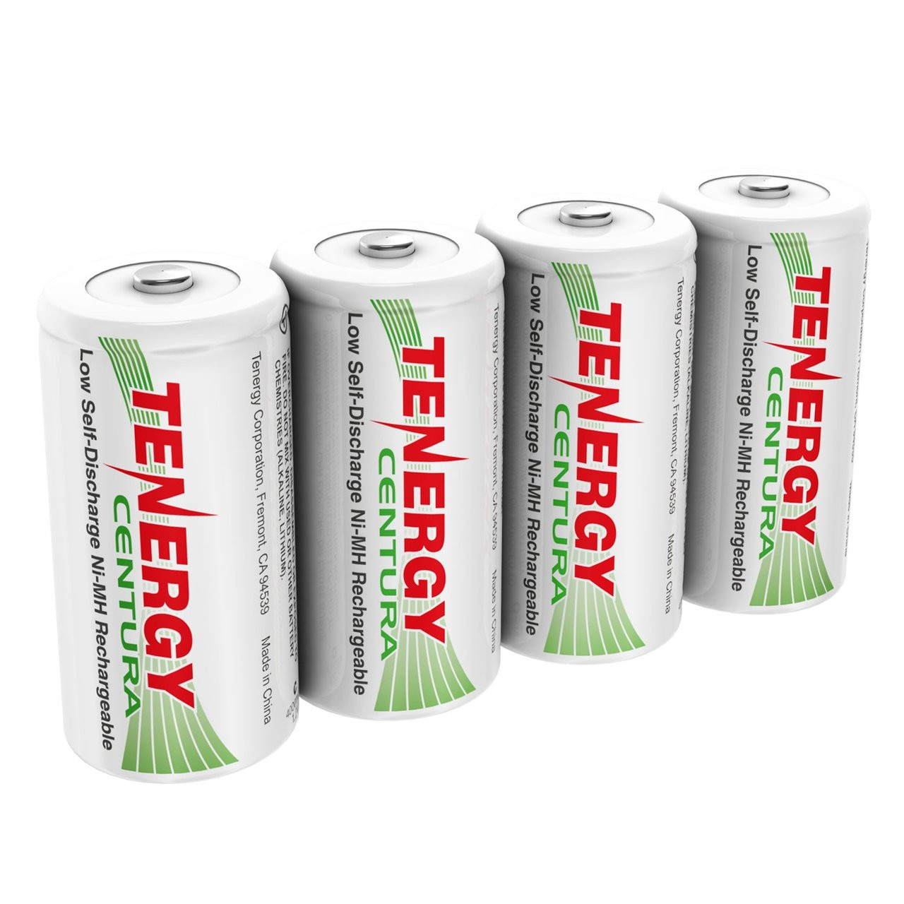 Tenergy Centura rechargeable C batteries feature low self-discharge technology for reliable long-term power in high-drain household electronics.