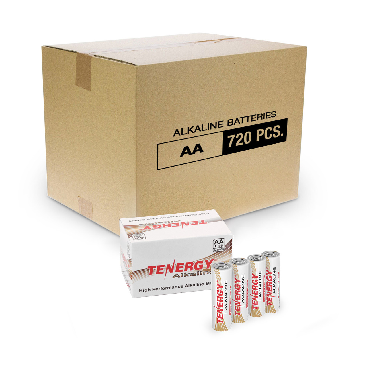 Box: 720 PCS Tenergy AA Size (LR6) Alkaline Batteries