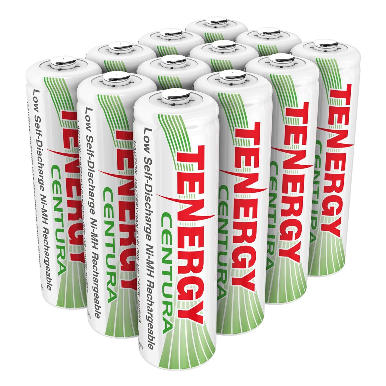 Tenergy Centura NiMH batteries in a 12 pack designed to power multiple high-drain household devices.