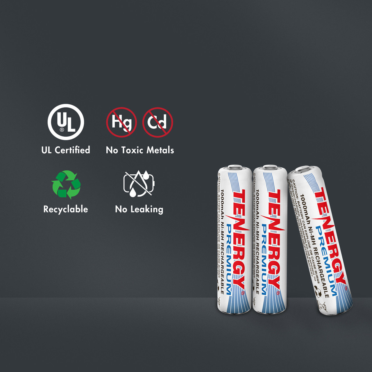 UL certified AA and AAA batteries feature a no-leaking design, providing a reliable, recyclable power source for household use.