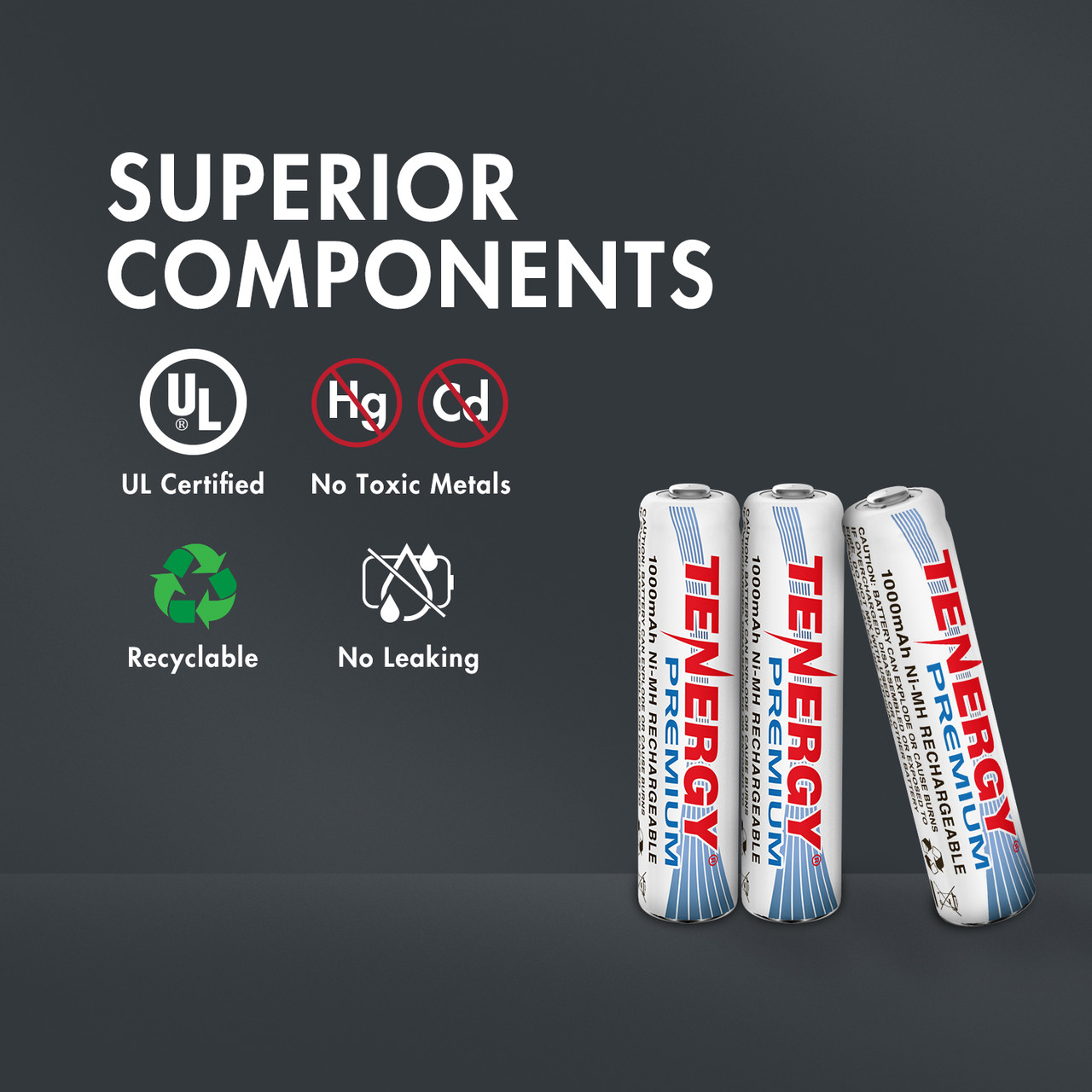 UL certified rechargeable batteries featuring eco-friendly components are designed for consumers seeking a leakproof energy storage solution.