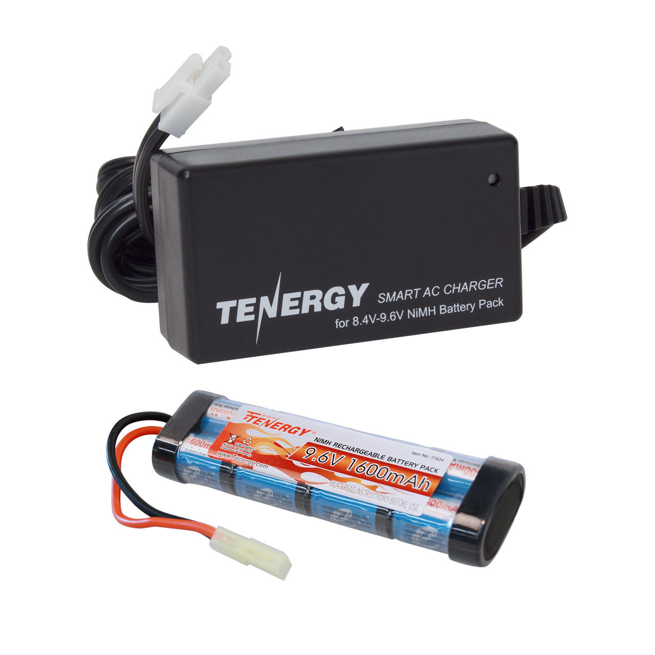 Tenergy 9.6V 1600mAh NiMH Airsoft Battery Pack w/ Charger 90574