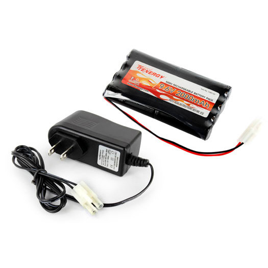Tenergy rechargeable battery and charger set provides a complete power solution for remote control toys.