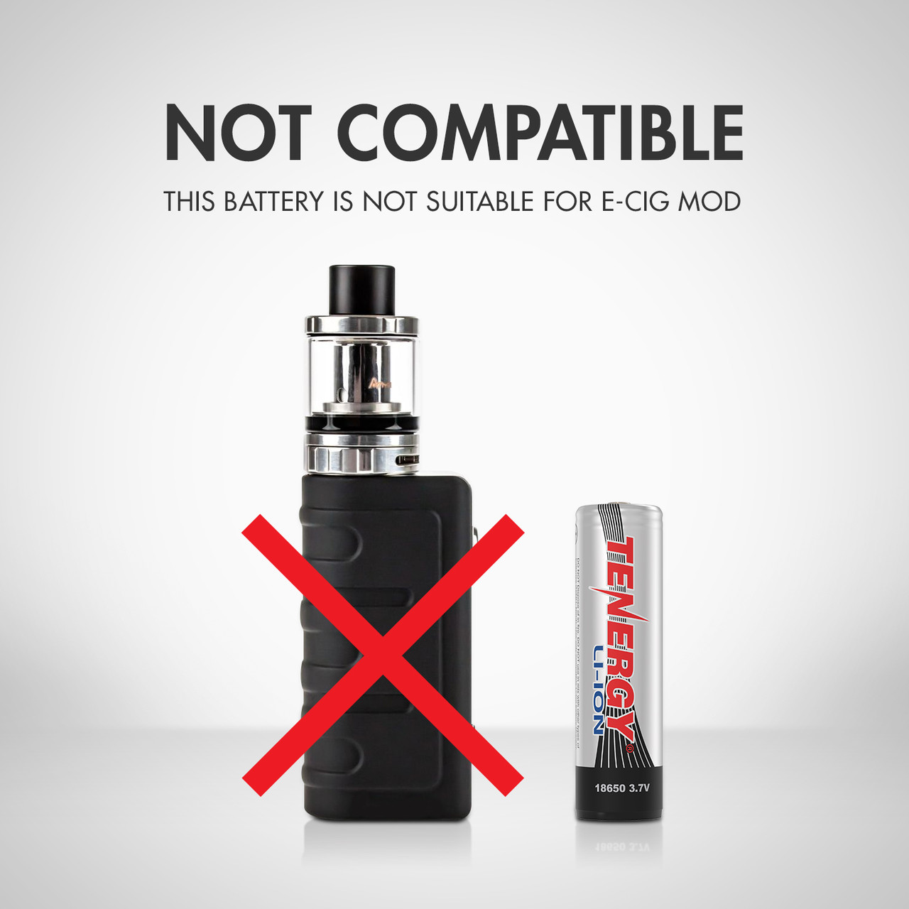 Protected 18650 battery not suitable for e-cig mods, intended for low to medium drain device consumers.