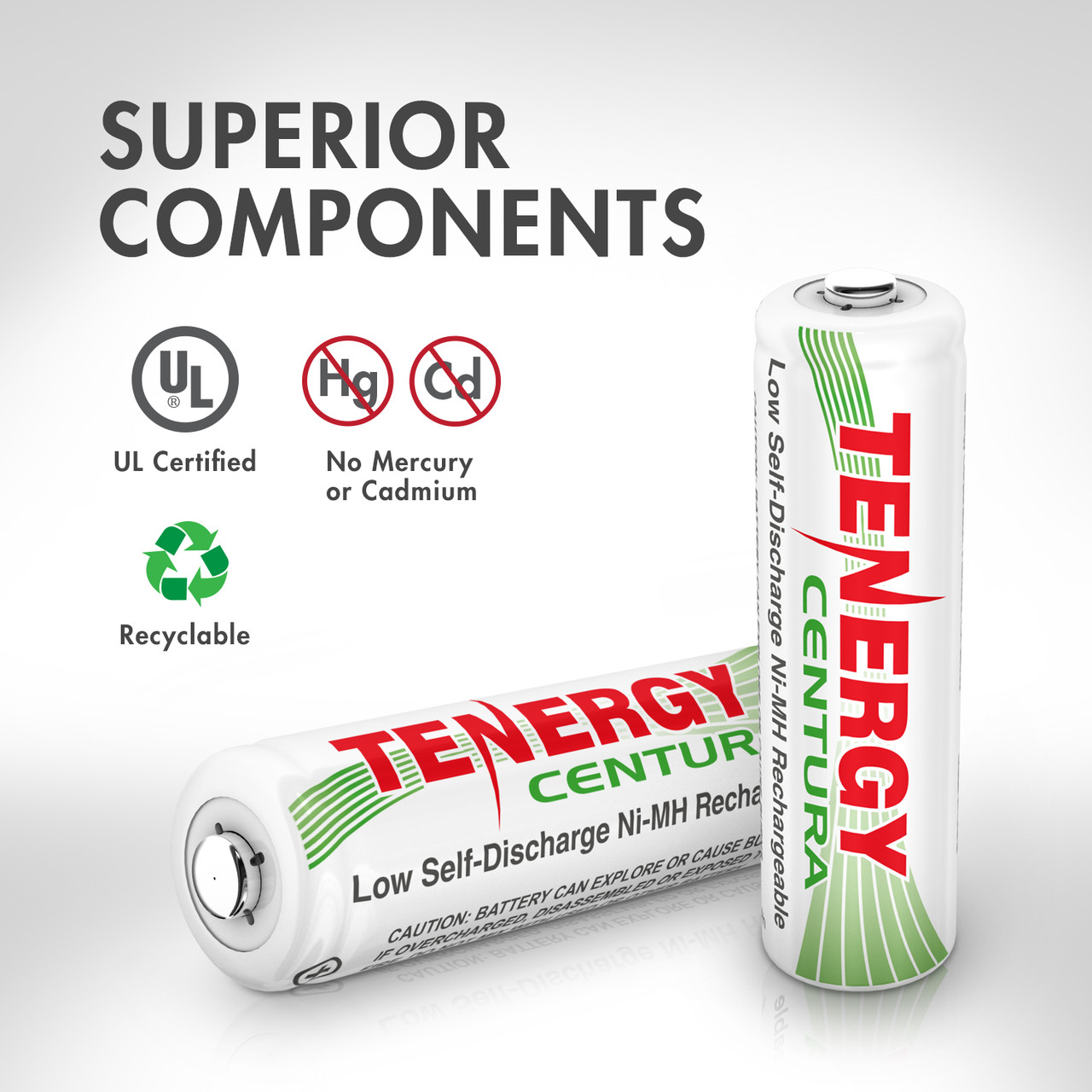Tenergy Centura low self-discharge NiMH rechargeable batteries feature UL certification and mercury-free components for eco-conscious power users.