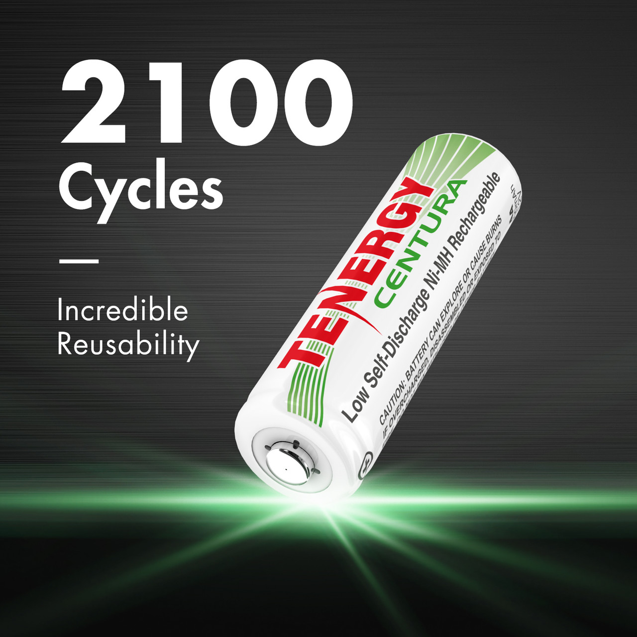 Durable AA battery offering 2100 cycles of reusability for cost-effective power in gaming controllers.