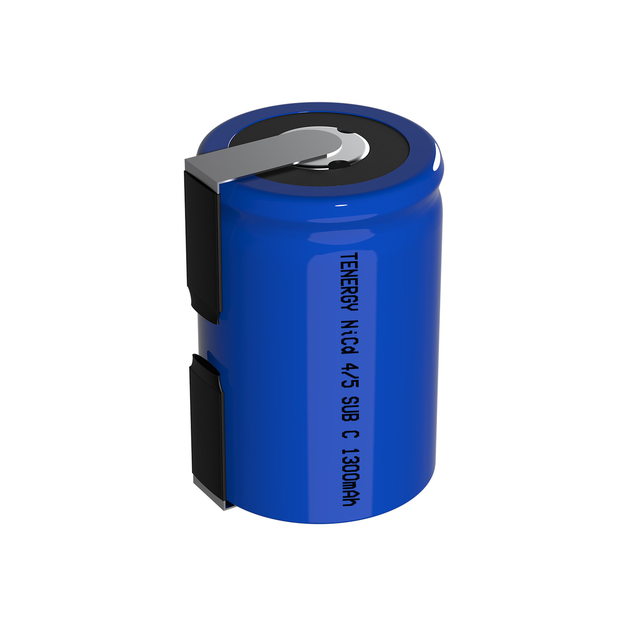 A 4/5 Sub C NiCd battery with pre-installed soldering tabs for easy assembly of multi-cell battery configurations.