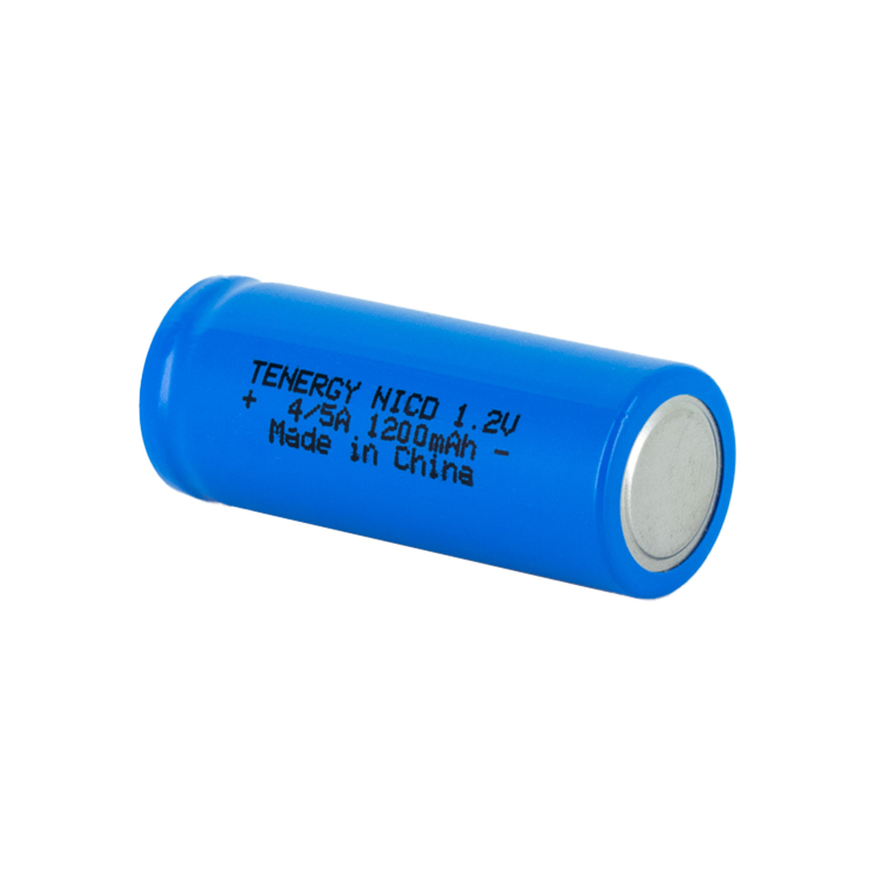 This 1.2V NiCd cell features a flat bottom terminal designed for custom battery pack assembly.