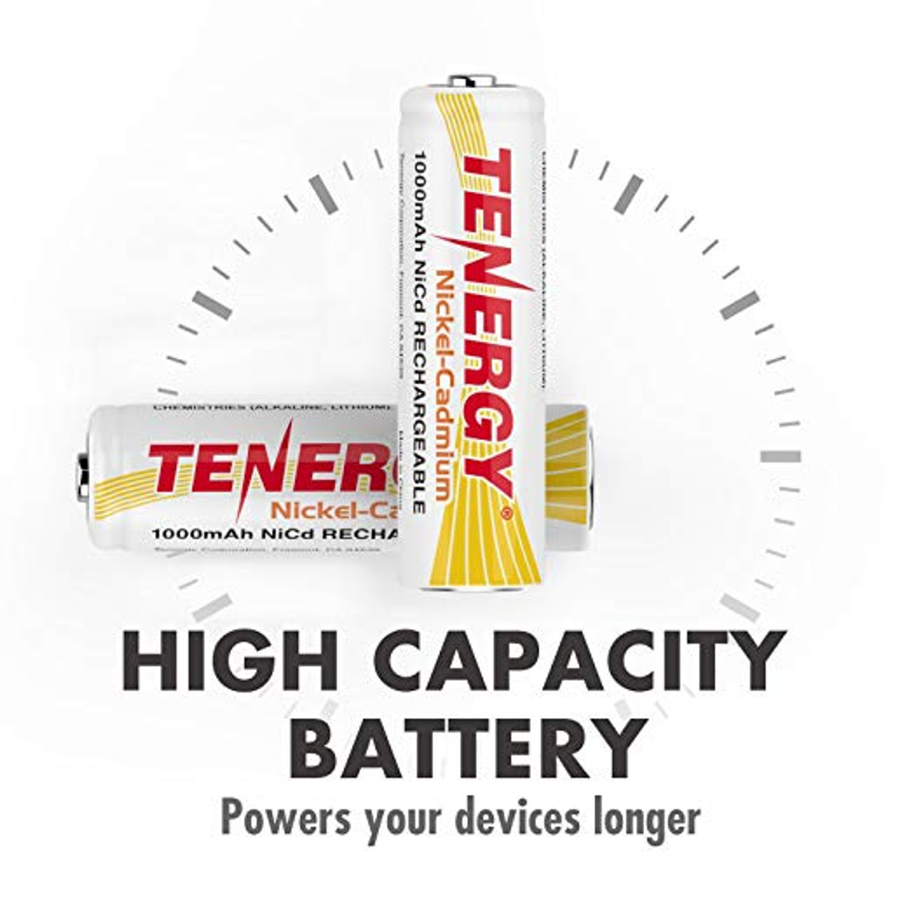 Tenergy AA 1000mAh NiCd Button Top Rechargeable Battery