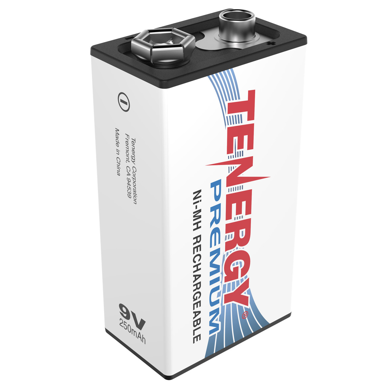 Tenergy Premium 9V rechargeable battery with 250mAh capacity provides reliable power for high-drain electronic devices.