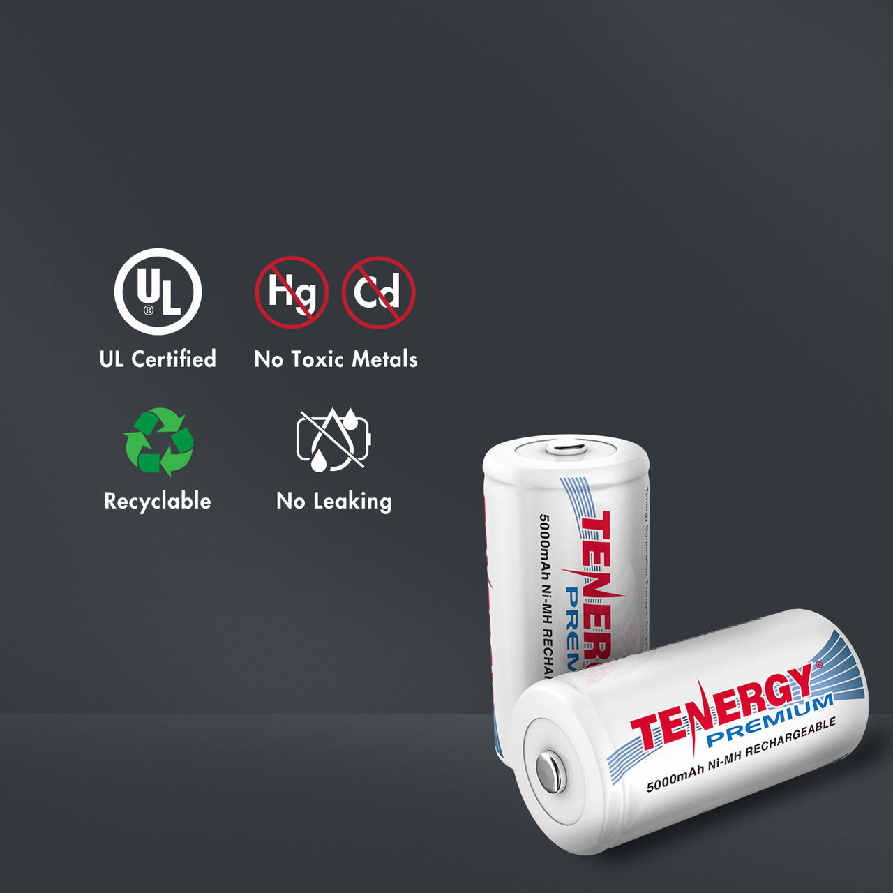 Tenergy Premium C 5000mAh NiMH Rechargeable Battery