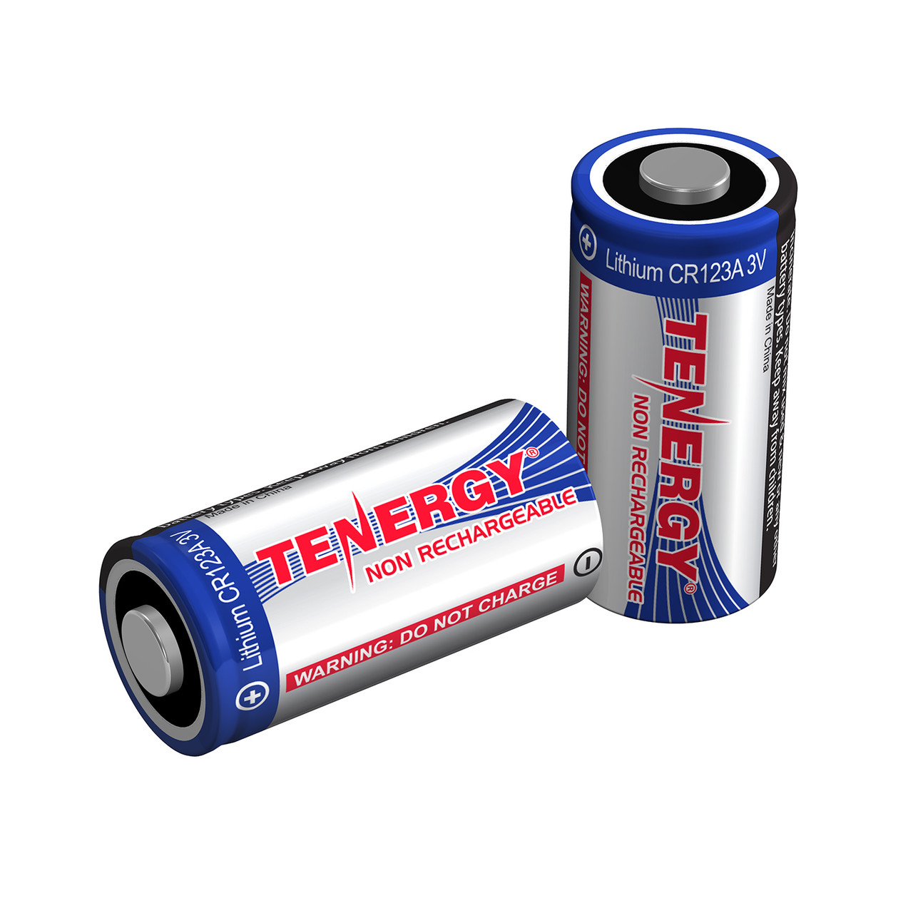 2-pack, Tenergy CR123A Lithium Battery with PTC Protection - [Non-Rechargeable] 