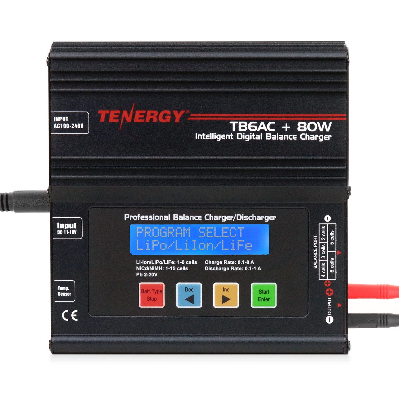 Tenergy TB6AC+80W 8A Digital Balance Charger for NiMH/NiCd/LiPo/Li-Fe/SLA