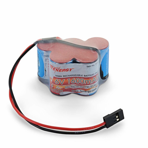 6V Tenergy 1600mAh NiMH Side by Side Double Hump Battery Pack with Hitec Connector (11114)