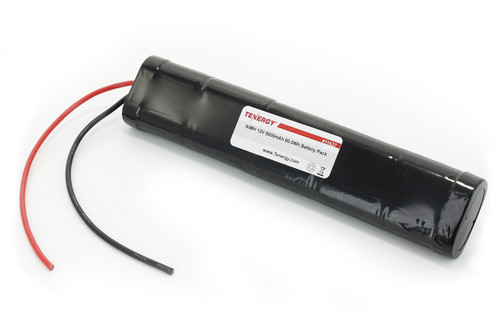 Tenergy 12V 5000mAh NiMH Battery Pack, 10S1P, 60.0Wh, 30A Rate. Custom NTC, PTC, connectors, or configs available.