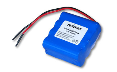 Tenergy Li-ion 18650 14.8V 4400mAh Battery Pack with PCB, 4S2P, 65.12Wh. Custom NTC, PTC, connectors, or configs available.