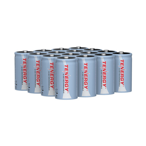 Tenergy D 10,000mAh NiMH Rechargeable Batteries, 16pk - Tenergy