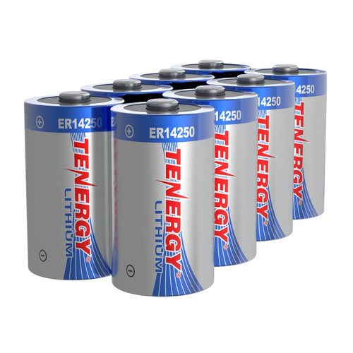 AN 8-pack of Tenergy ER14250 lithium batteries provides high-capacity power for specialized electronic devices.