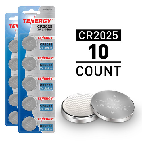 10pcs (2 x Cards) Tenergy CR2025 Lithium Button Cells