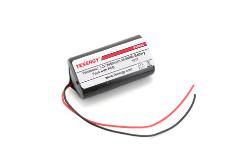 Tenergy Li-ion 18650 7.2V 3500mAh Battery Pack with PCB, 2S1P, 24.84Wh. Custom NTC, PTC, connectors, or configs available.