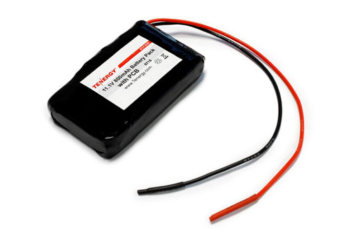 AT: Tenergy LiPo 11.1V 800mAh Rechargeable Battery Pack (3S1P, 8.88Wh, 1.5A, Bare Leads)