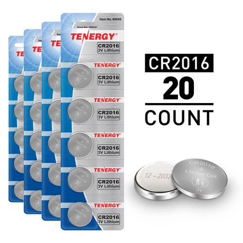 Tenergy CR927 3V Lithium Button Cells, 20pcs (4 x Cards) - Tenergy