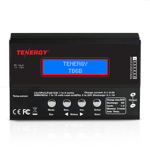 Tenergy TB6B Multifunctional Balance Charger for NiMH/NiCd/LiPo/Li-Fe Battery Packs + Power Supply (01435)