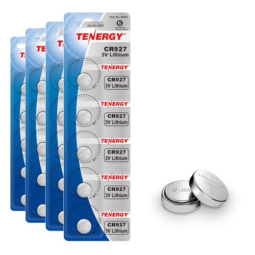Tenergy CR927 3V Lithium Button Cells 20 Pack (4 Cards)