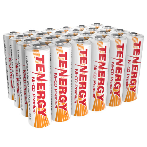Tenergy Premium NiCd AA 1100mAh Rechargeable Batteries for Solar Lights 24 Pack
