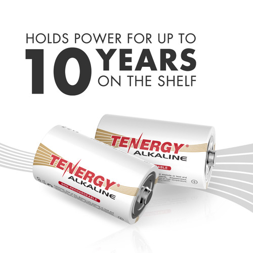 Tenergy 12pcs D Size (LR20) Alkaline Batteries