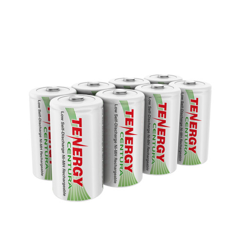 Tenergy Centura rechargeable C batteries feature low self-discharge technology for reliable long-term power in high-drain household electronics.