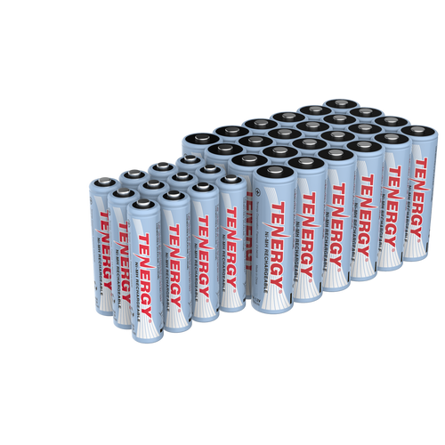Combo: 36 pcs Tenergy NiMH Rechargeable Batteries (24AA/12AAA)