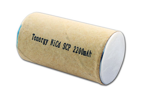 Tenergy NiCd Sub C 2200mAh Paper Wrapped Rechargeable Battery (Flat Top)