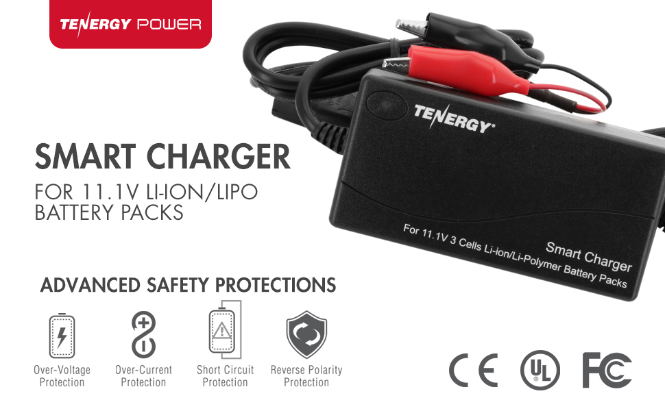 Tenergy Smart Charger For 11.1V Li-Ion/LiPO Battery Packs