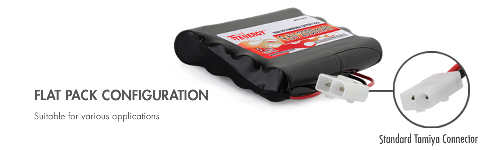 Combo: Tenergy Airsoft NiMH 8.4V 1600mAh Flat Battery Pack /w Mini Tamiya +  Charger (#01026)