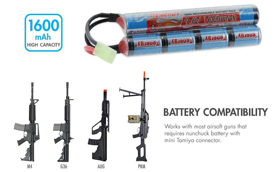 Tenergy NiMH 9.6V 1600mAh Rechargeable Battery 11423 - Tenergy