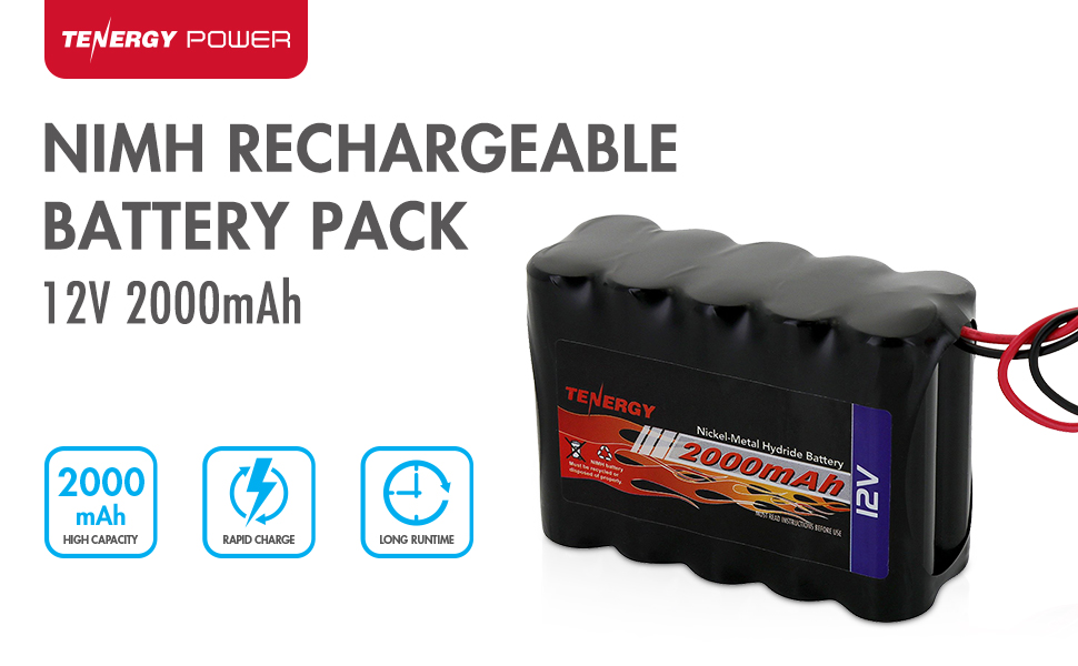 12V NiMH Rechargeable 2000mAh Battery pack