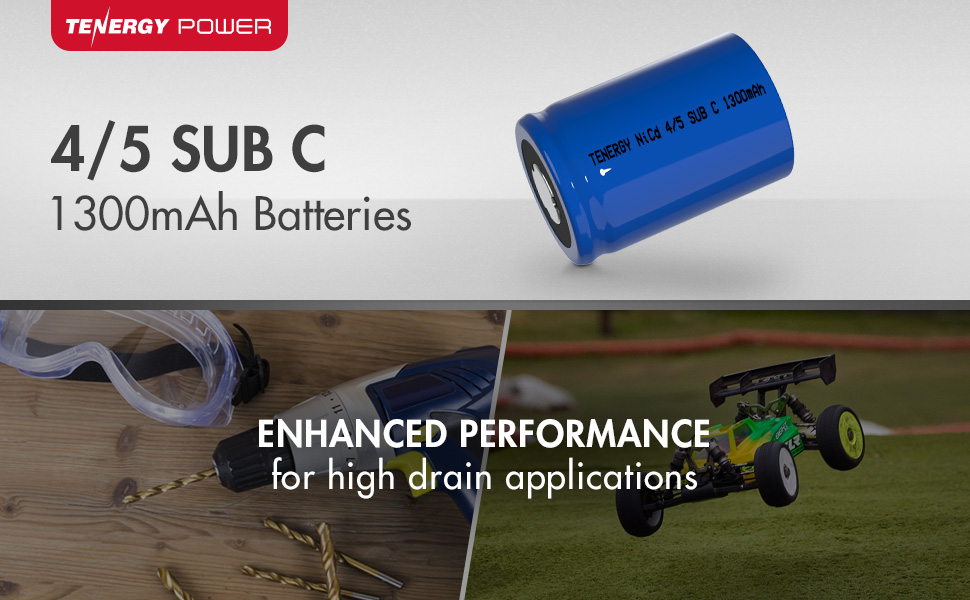 4/5 Sub C 1300mAh Batteries For High Drain Applications