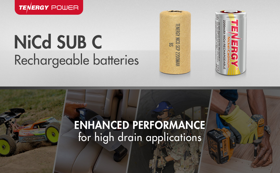 NiCD Sub C Rechargeable Batteries