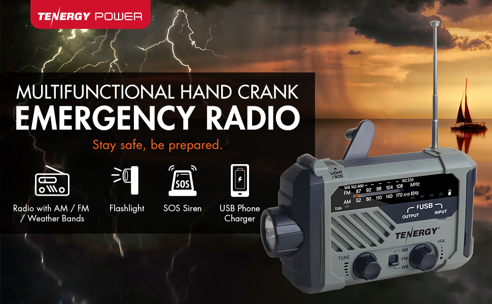 Tenergy Multifunctional Hand Crank Emergency Radio