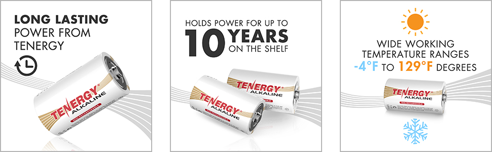 Tenergy 12 Pack C Size (LR14) Alkaline Batteries 