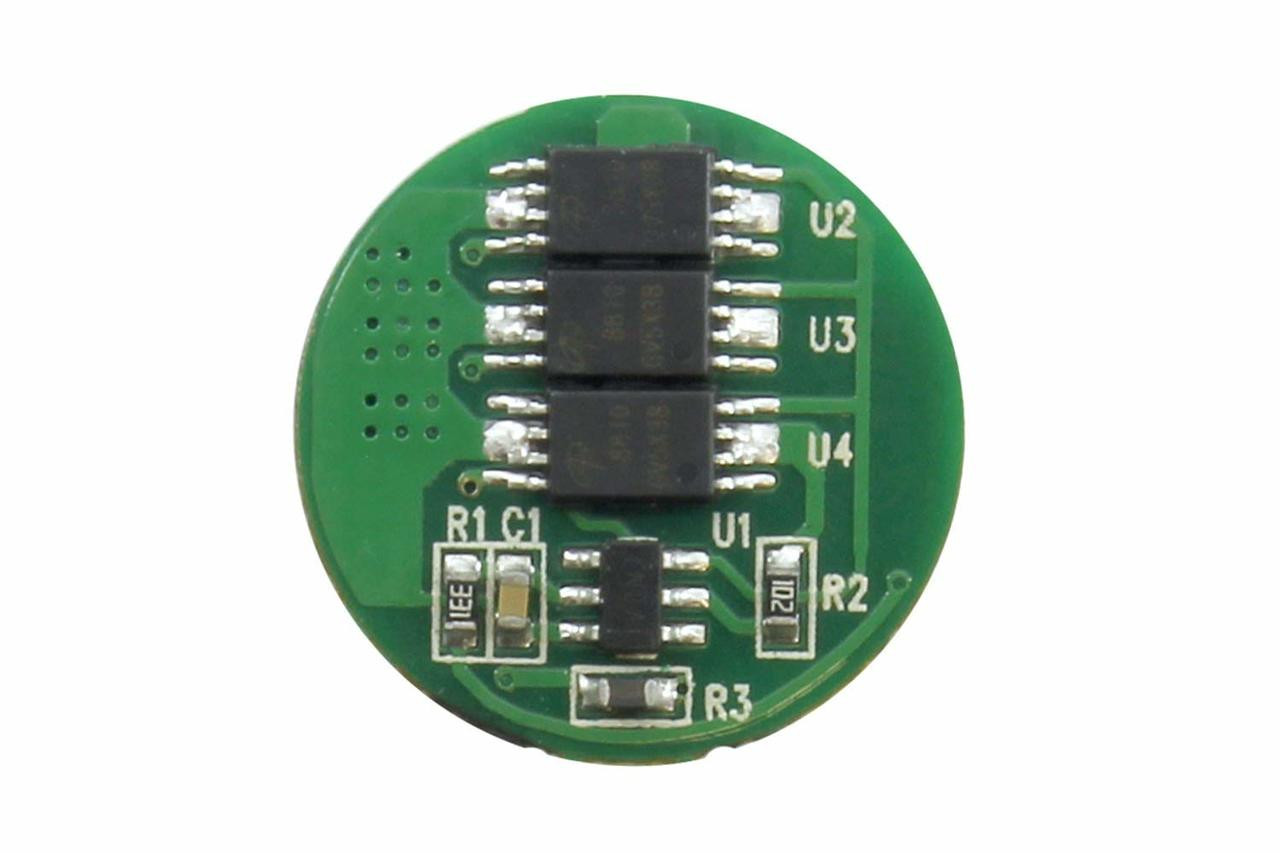 Protection Circuit Module [PCB] for 3.6V/3.7V (1S) Li-ion Battery Pack (Working 9A, Cutoff 13A, Round shape)