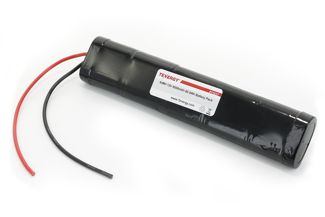 AT: Tenergy 12V 5000mAh NiMH Rechargeable Battery Pack (10S1P, 60.0Wh, 30A Rate)